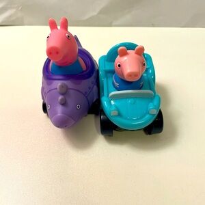 Peppa Pig Dino Car Racer circa 2003 and Blue Car Racer circa 2015 Toy car